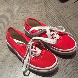 Vans Kids Sneakers in Bright Red Canvas
